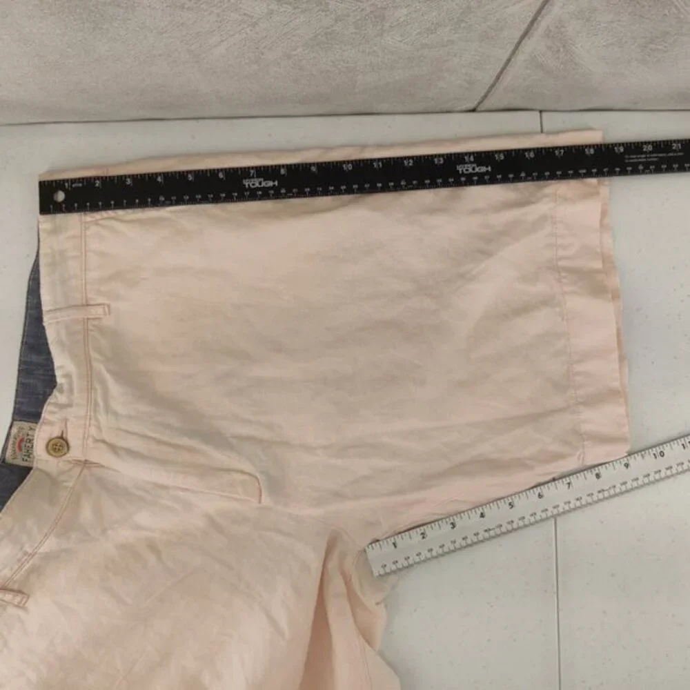 Faherty Linen Cotton Shorts Mens 35‎ Pink Solid Flat Front Casual Summer Beach